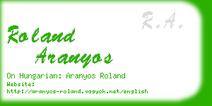 roland aranyos business card